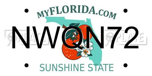 NWQN72 Florida License Plate