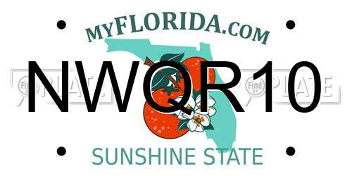 NWQR10 Florida License Plate