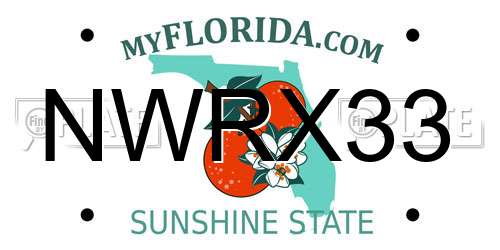 NWRX33 Florida License Plate