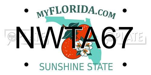 NWTA67 Florida License Plate