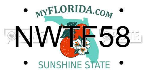 NWTF58 Florida License Plate