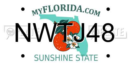 NWTJ48 Florida License Plate