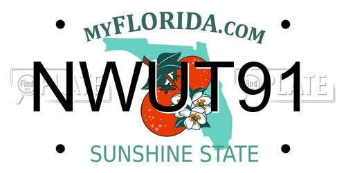 NWUT91 Florida License Plate