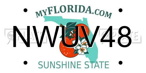 NWUV48 Florida License Plate