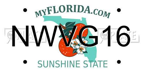 NWVG16 Florida License Plate