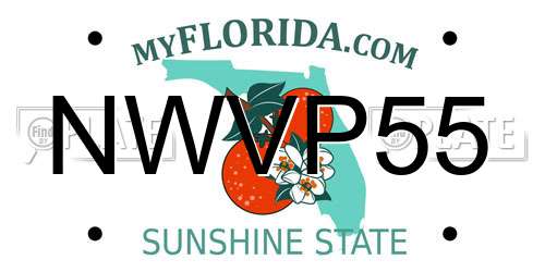 NWVP55 Florida License Plate