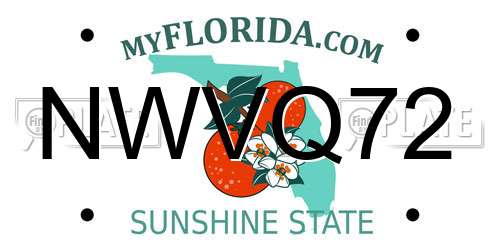 NWVQ72 Florida License Plate