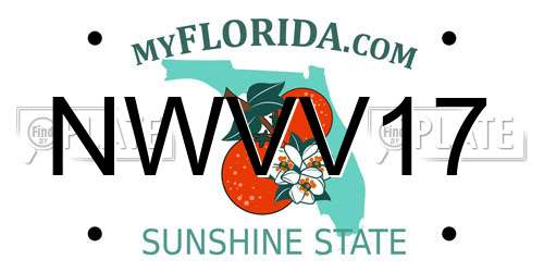 NWVV17 Florida License Plate