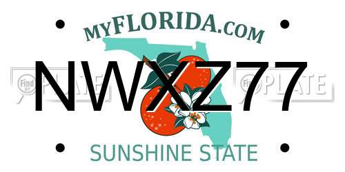 NWXZ77 Florida License Plate