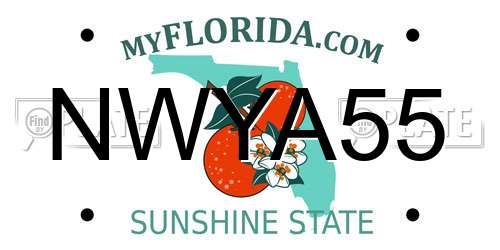 NWYA55 Florida License Plate