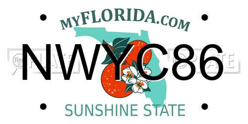 NWYC86 Florida License Plate