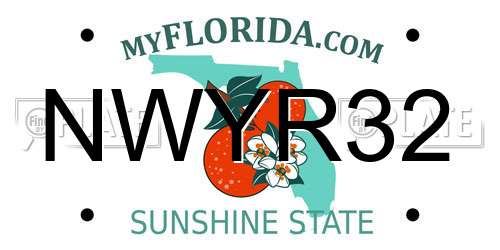 NWYR32 Florida License Plate