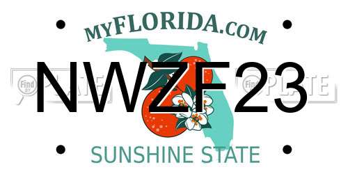 NWZF23 Florida License Plate