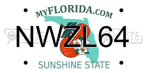 NWZL64 Florida License Plate
