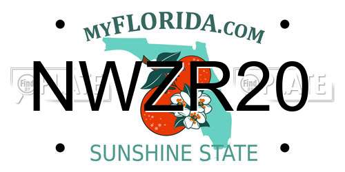 NWZR20 Florida License Plate