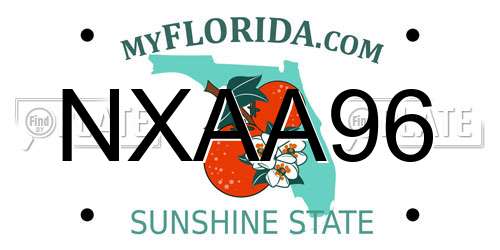 NXAA96 Florida License Plate