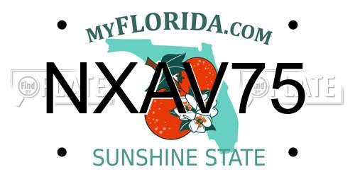 NXAV75 Florida License Plate