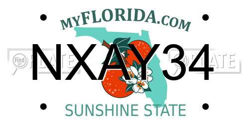 NXAY34 Florida License Plate