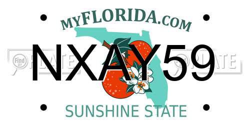 NXAY59 Florida License Plate