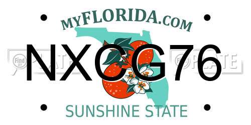 NXCG76 Florida License Plate