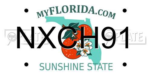 NXCH91 Florida License Plate