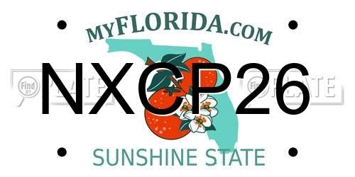 NXCP26 Florida License Plate