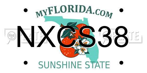 NXCS38 Florida License Plate