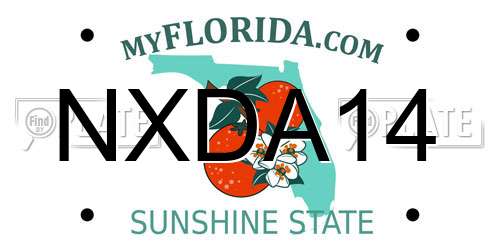 NXDA14 Florida License Plate