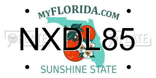 NXDL85 Florida License Plate