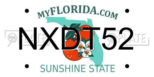 NXDT52 Florida License Plate