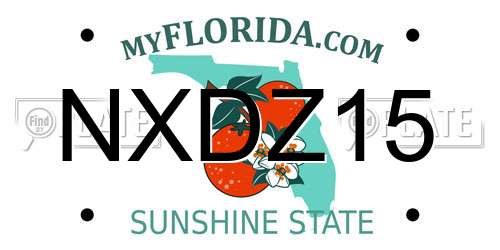 NXDZ15 Florida License Plate