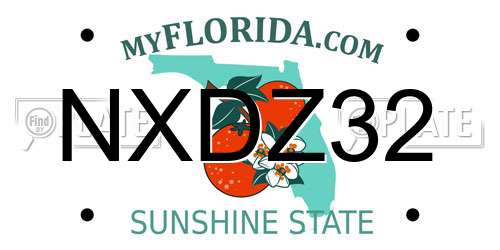 NXDZ32 Florida License Plate