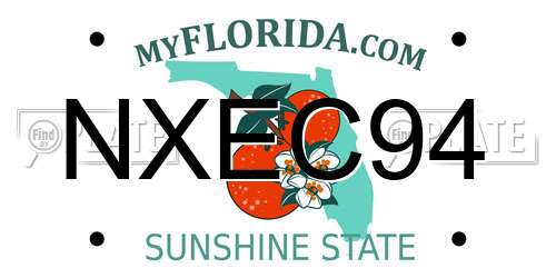 NXEC94 Florida License Plate
