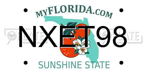 NXET98 Florida License Plate