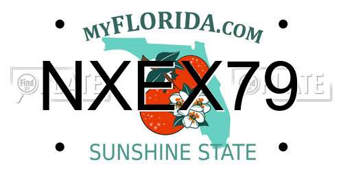 NXEX79 Florida License Plate