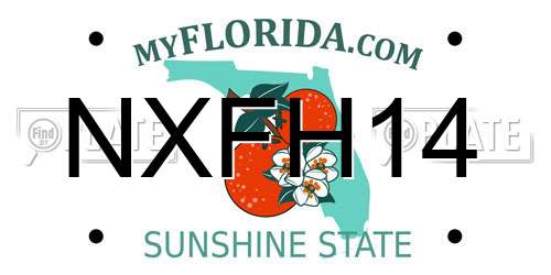 NXFH14 Florida License Plate