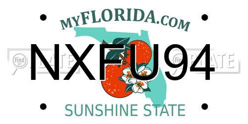 NXFU94 Florida License Plate