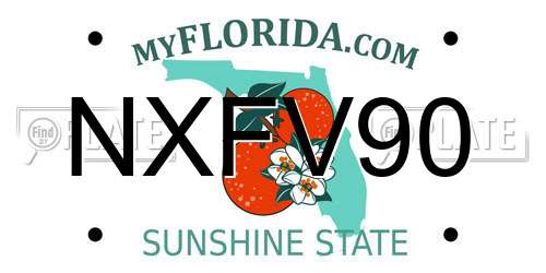 NXFV90 Florida License Plate