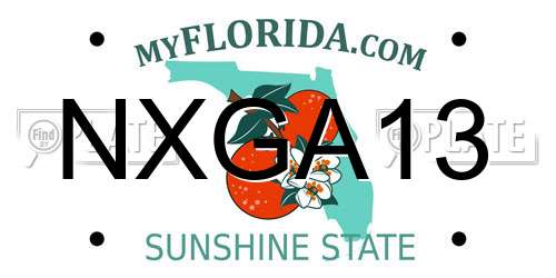 NXGA13 Florida License Plate