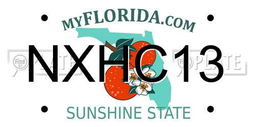 NXHC13 Florida License Plate