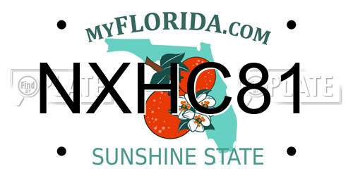 NXHC81 Florida License Plate