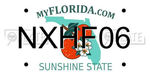 NXHF06 Florida License Plate