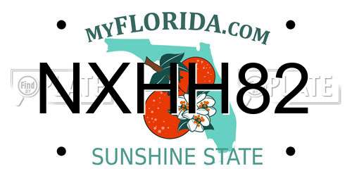 NXHH82 Florida License Plate