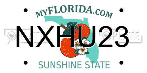 NXHU23 Florida License Plate
