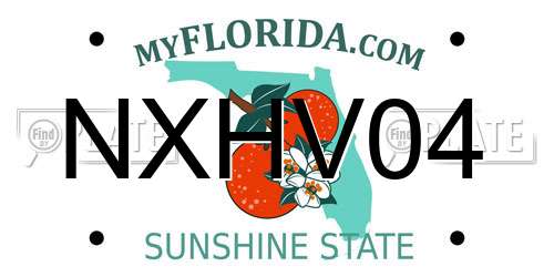 NXHV04 Florida License Plate