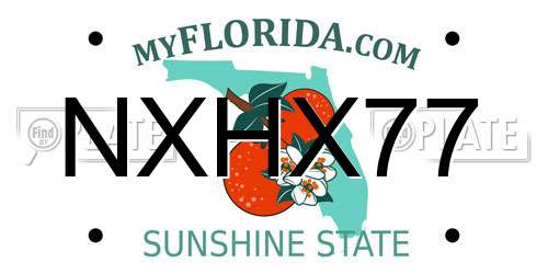 NXHX77 Florida License Plate