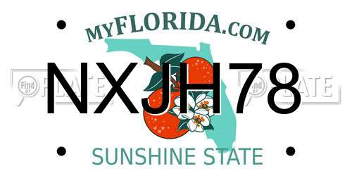 NXJH78 Florida License Plate