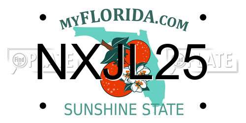 NXJL25 Florida License Plate