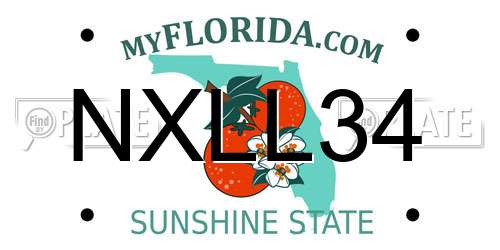 NXLL34 Florida License Plate