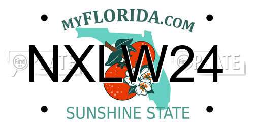 NXLW24 Florida License Plate